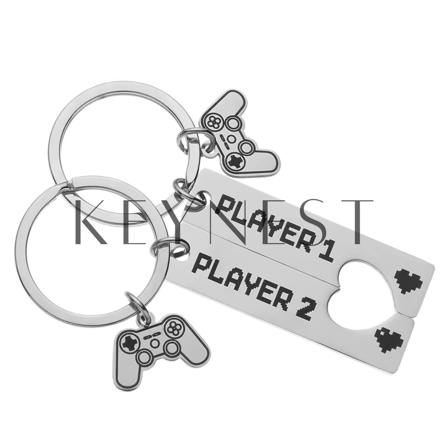 Porte-clé à partager "Player 1, Player 2"