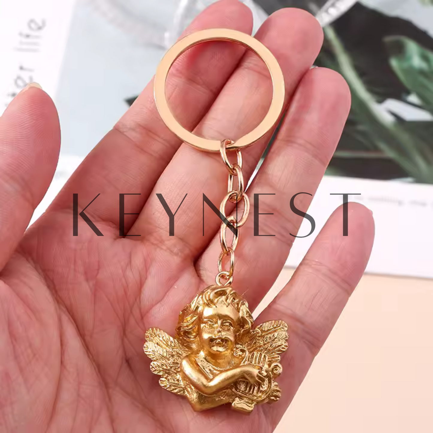 Porte-clés Ange Doré (5 modèles disponibles) ✨