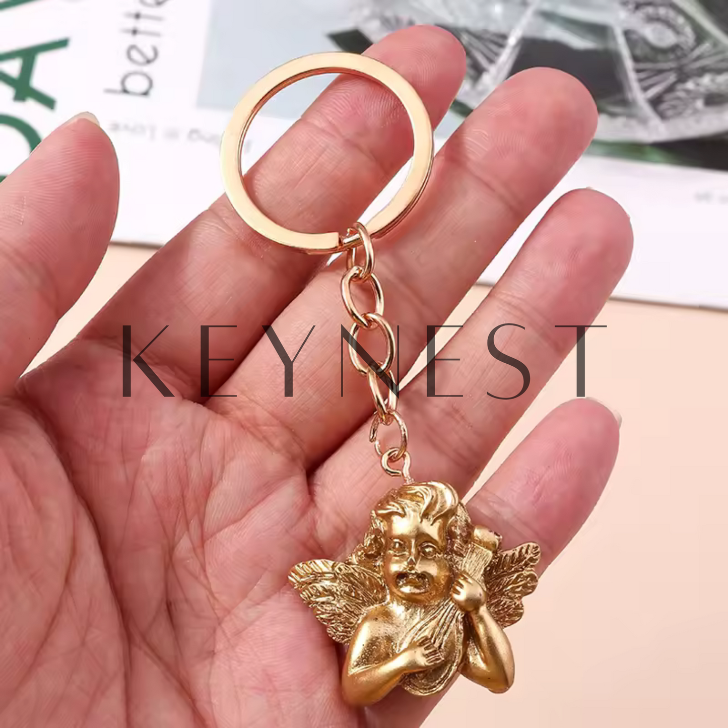 Porte-clés Ange Doré (5 modèles disponibles) ✨