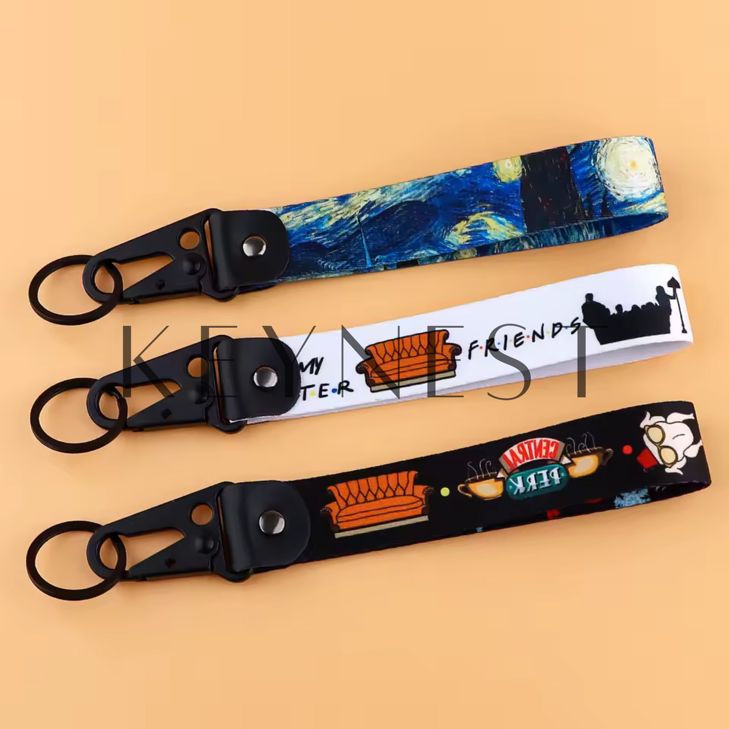Porte-clés Longs – Friends (x2) & Inspiration Artistique (x1) 🧡🎨
