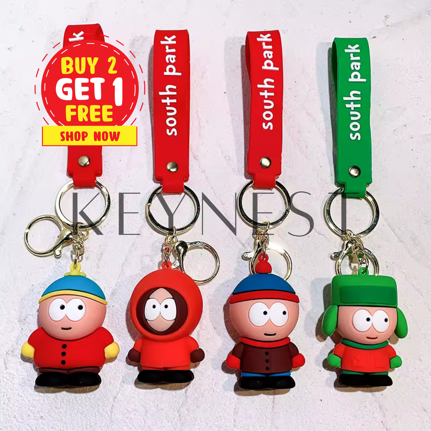 Porte-clé South Park (4 modèles différents) – Les 4 inséparables du Colorado 🏔️